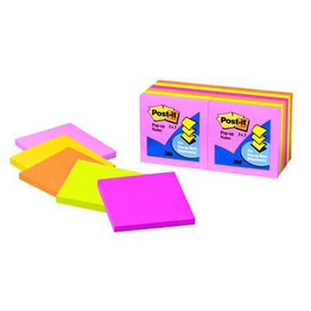 3M Company MMMR33012AN Sticky Note Note Pop-Up Refills Neon Colors